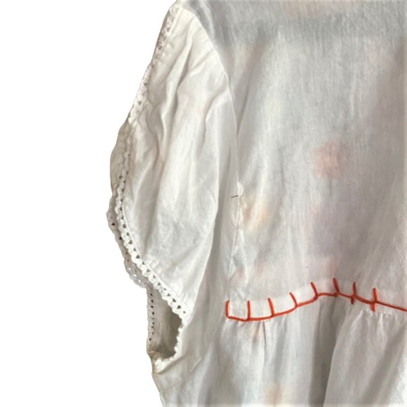 Embroidered peasant style boho cotton tunic top 2X - Picture 6 of 12